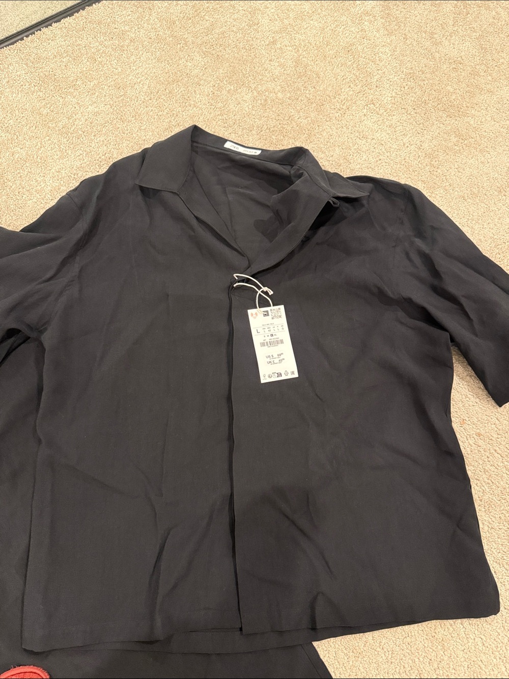 Zara Black Two-Piece Shirt and Pants Set - Picture 2 of 3